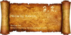 Helmly Kevin névjegykártya